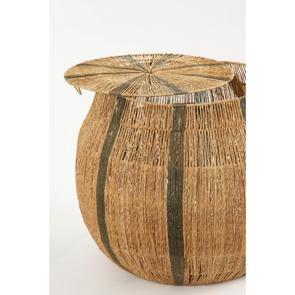 Liliano basket set of 2, H48 x Ø50 cm, jute - dark green