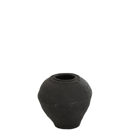 Deko-Vase aus Pappmaché - schwarz