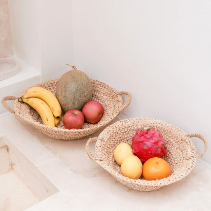 Woven raffia bowl, fruit bowl made of light natural fibers - bread basket RAGA (2 sizes)