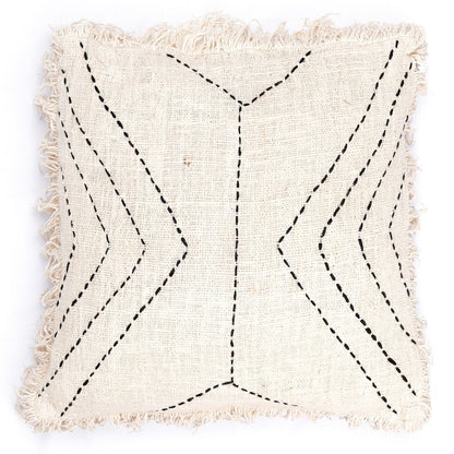Hand-woven cushion cover with fringes 40x40/50x50 cm - Decorative cushion FLORES made of cotton