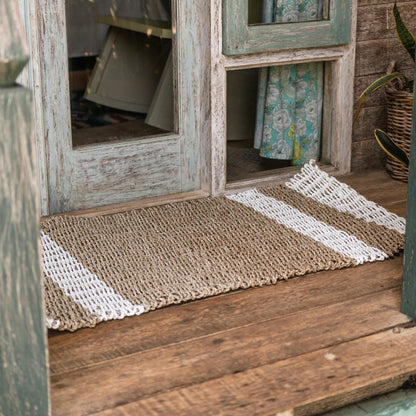 Seagrass carpet 120x60 cm SEWU - Striped carpet made of seagrass