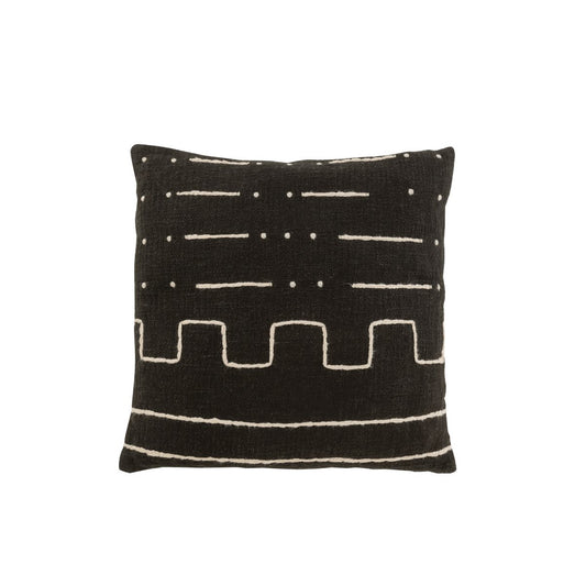 Cushion with graphics - Boho-Ethno, black 45 x45 cm