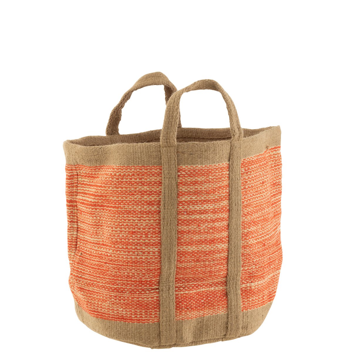 Korb mit Griffen aus Jute – natur/orange