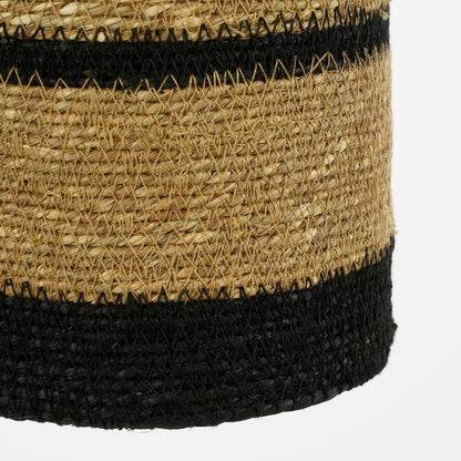 Jinx hanging lamp made of jute, ethnic black - H20 x Ø15 cm