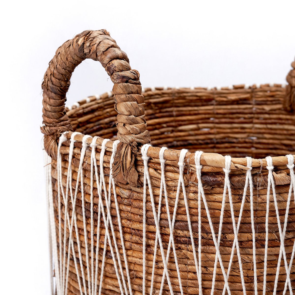 Boho laundry basket - plant basket - storage basket MANDURO made of banana fiber (3 sizes)