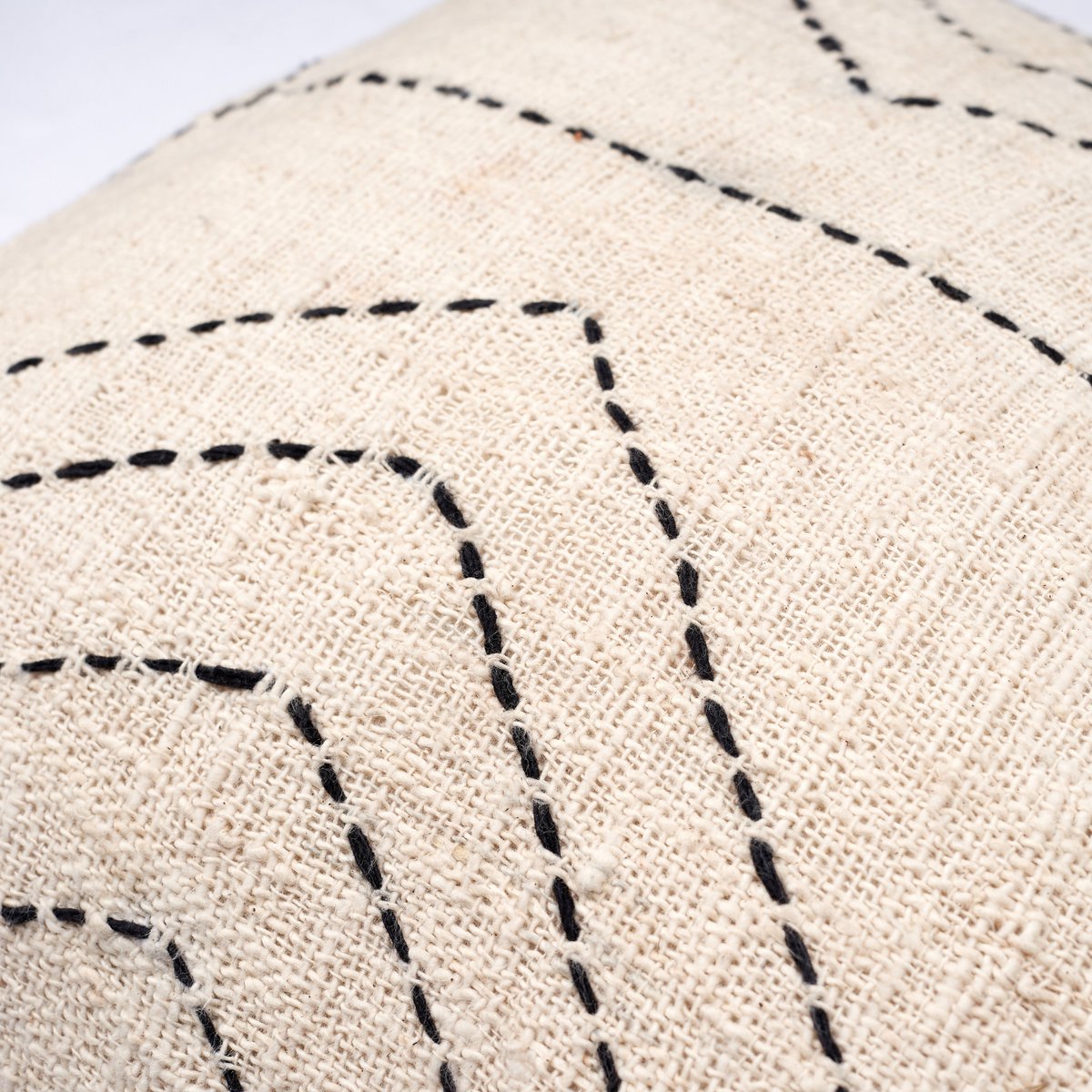 Hand-woven cushion cover with fringes 40x40/50x50 cm - Decorative cushion FLORES made of cotton