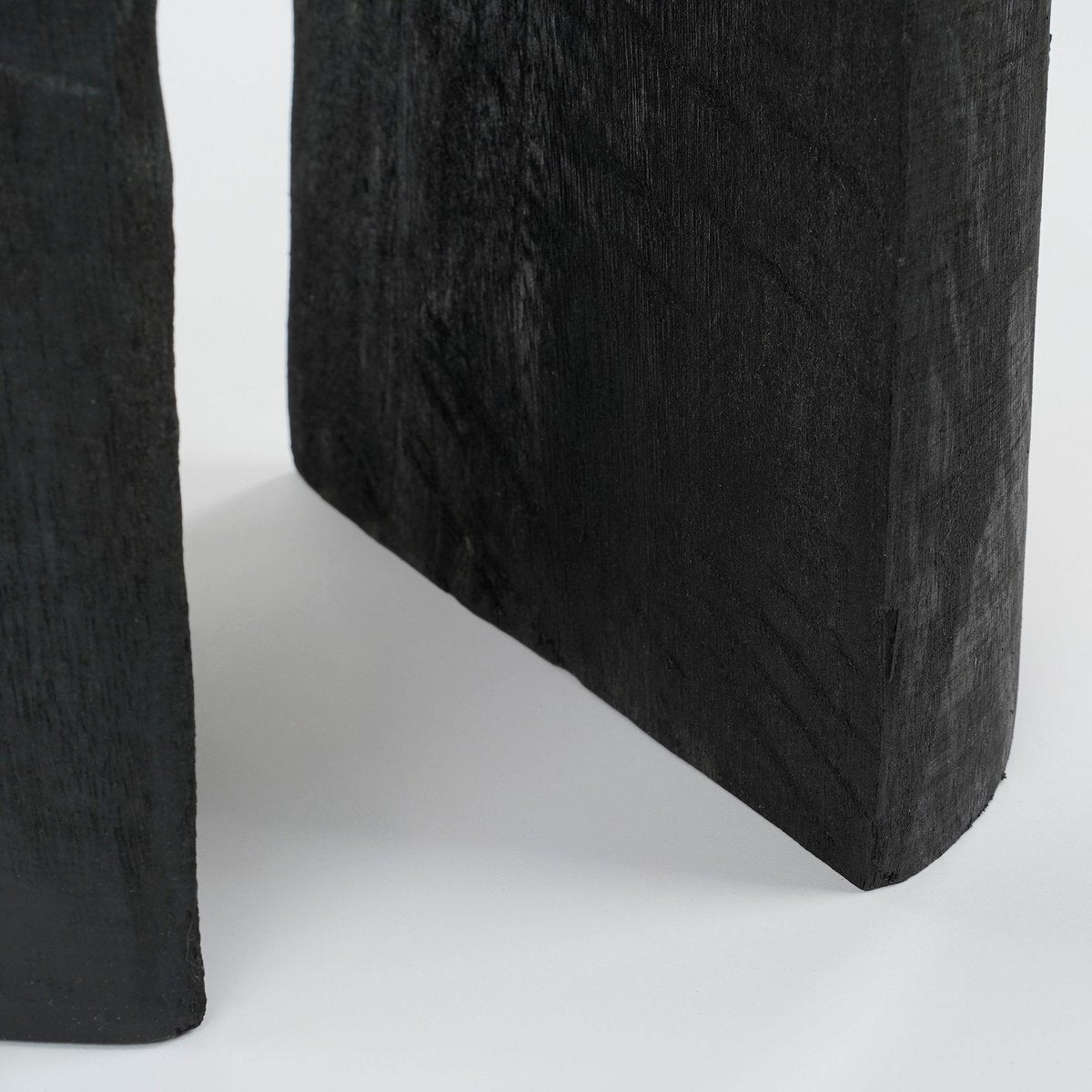 Latty side table, paulownia wood, black - H46 x Ø30 cm