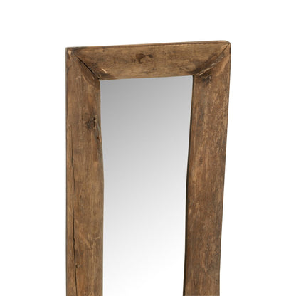 Narrow mirror with wooden frame - wall mirror 120 x 24 cm