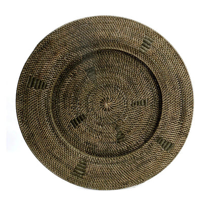 Wall plate - The Jasmine Plate XL - rattan decoration, brown