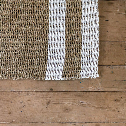 Seagrass carpet 120x60 cm SEWU - Striped carpet made of seagrass