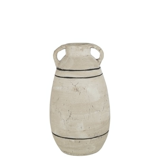 Large decorative jug Stripe, Terracotta Beige/Black - Large