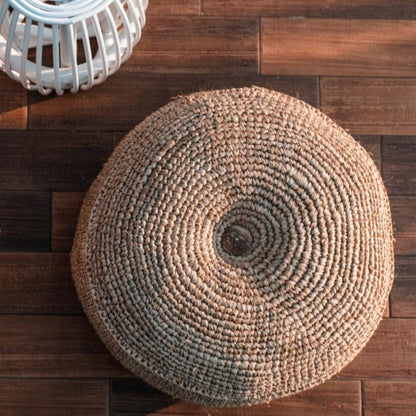 Pouf TELU, bean bag made of raffia (2 sizes)