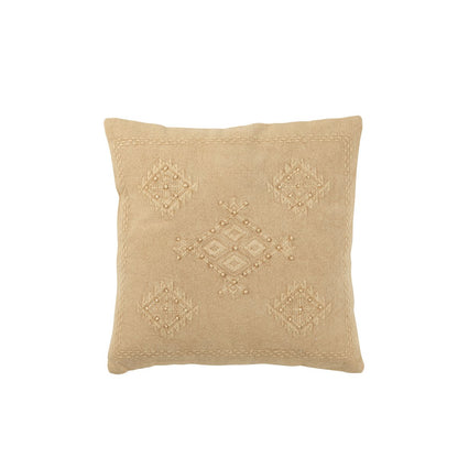 Cushion with embroidery "Bohemian Soul" - beige, 45 x 45 cm