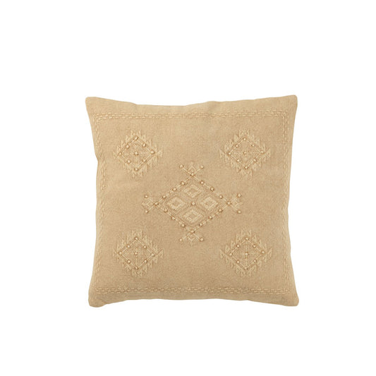 Cushion with embroidery "Bohemian Soul" - beige, 45 x 45 cm
