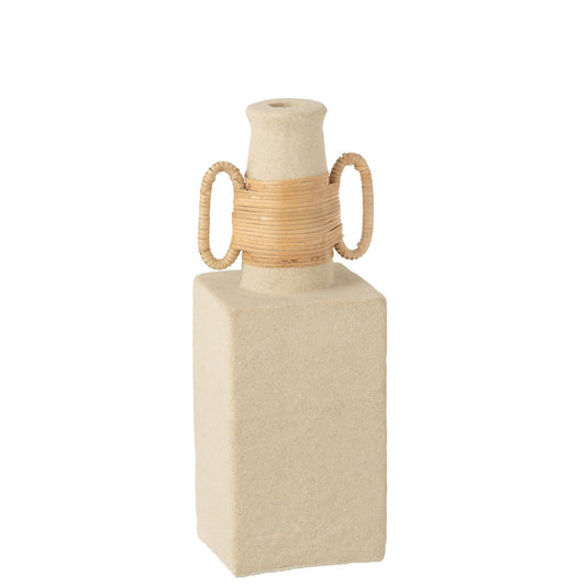 Vase Celine, Rings Oval - Cement Sand Natural