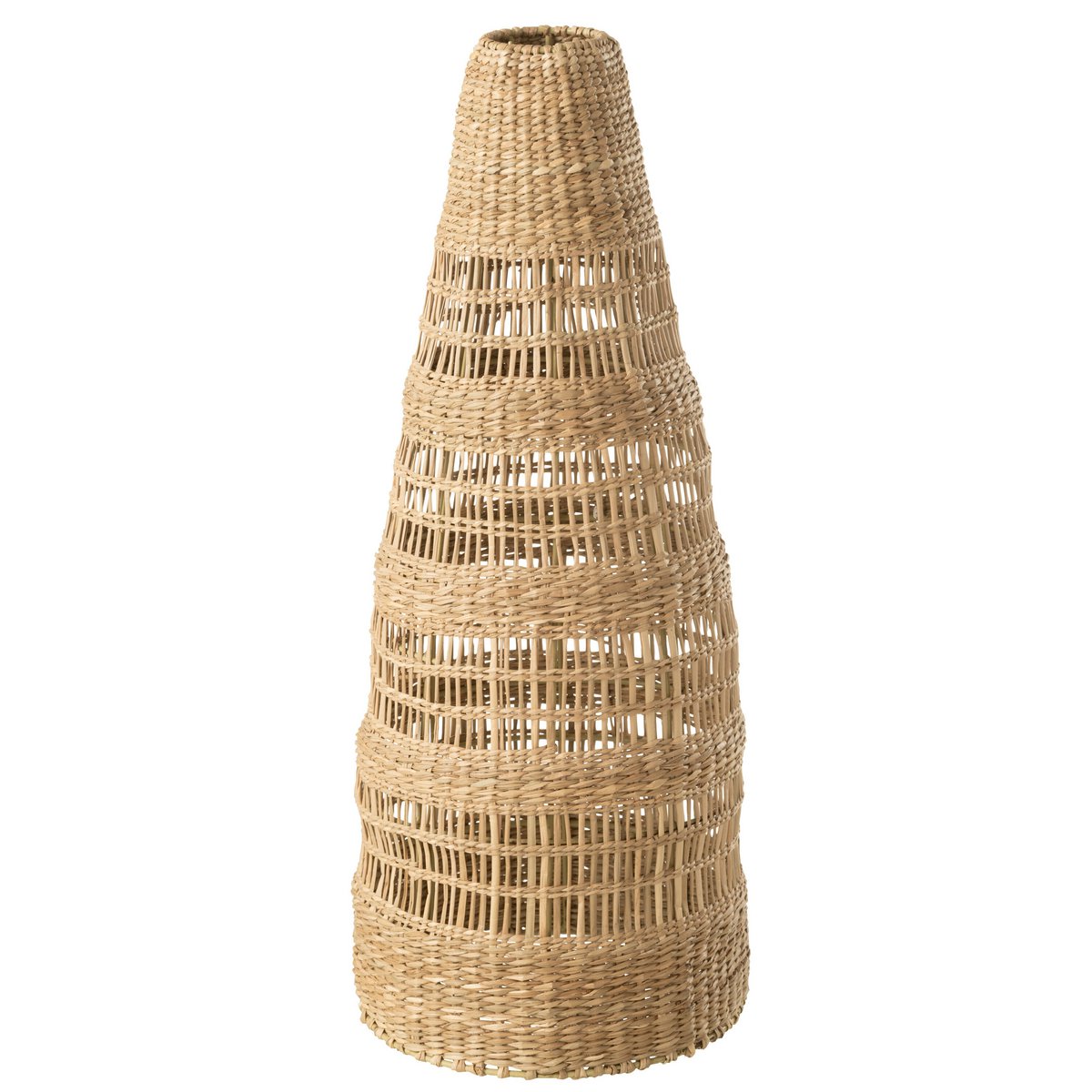 Lampshade made of seagrass - bottle-shaped, narrow - natural