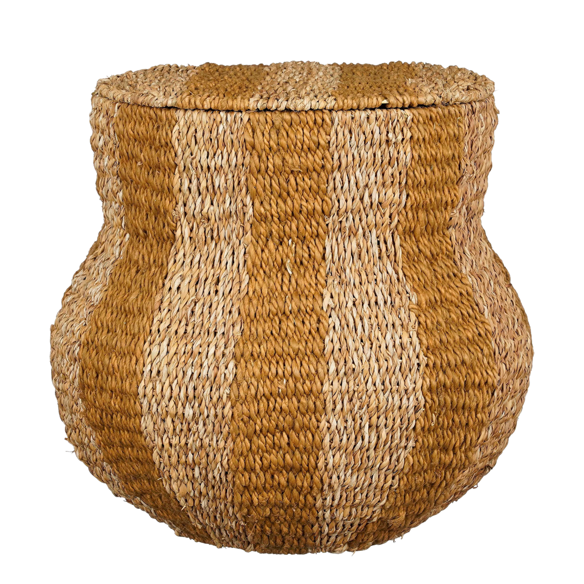 Tacoma storage basket with lid, jute yellow H47 x Ø50 cm