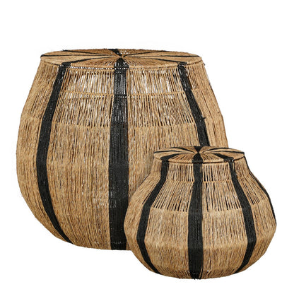 Liliano basket set of 2, H48 x Ø50 cm, jute - black