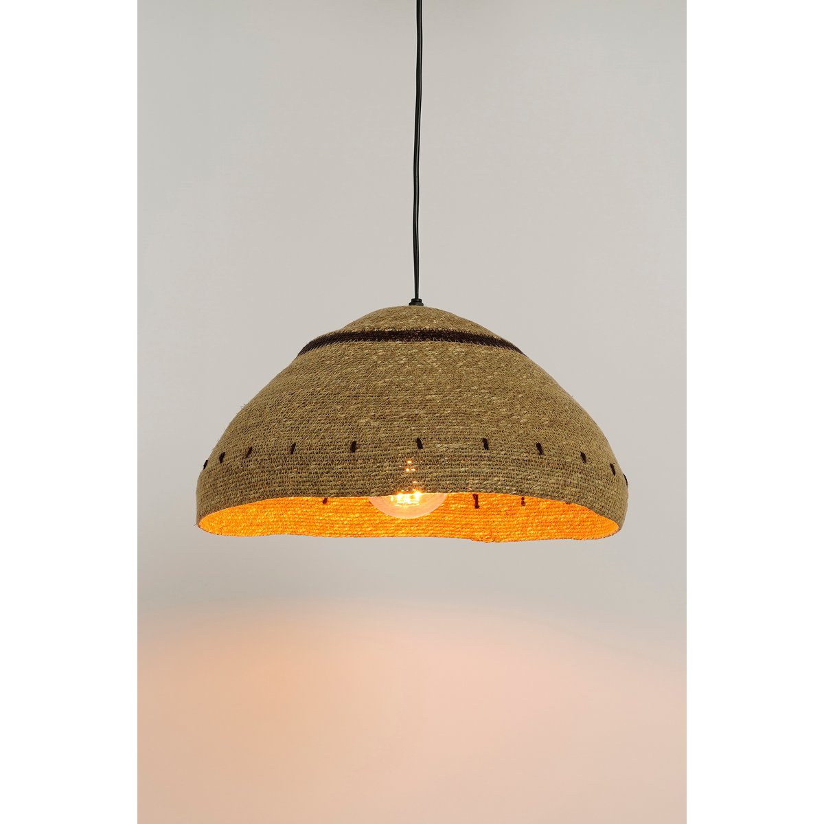 Joulz hanging lamp made of jute, gypsy brown - H22 x Ø41 cm
