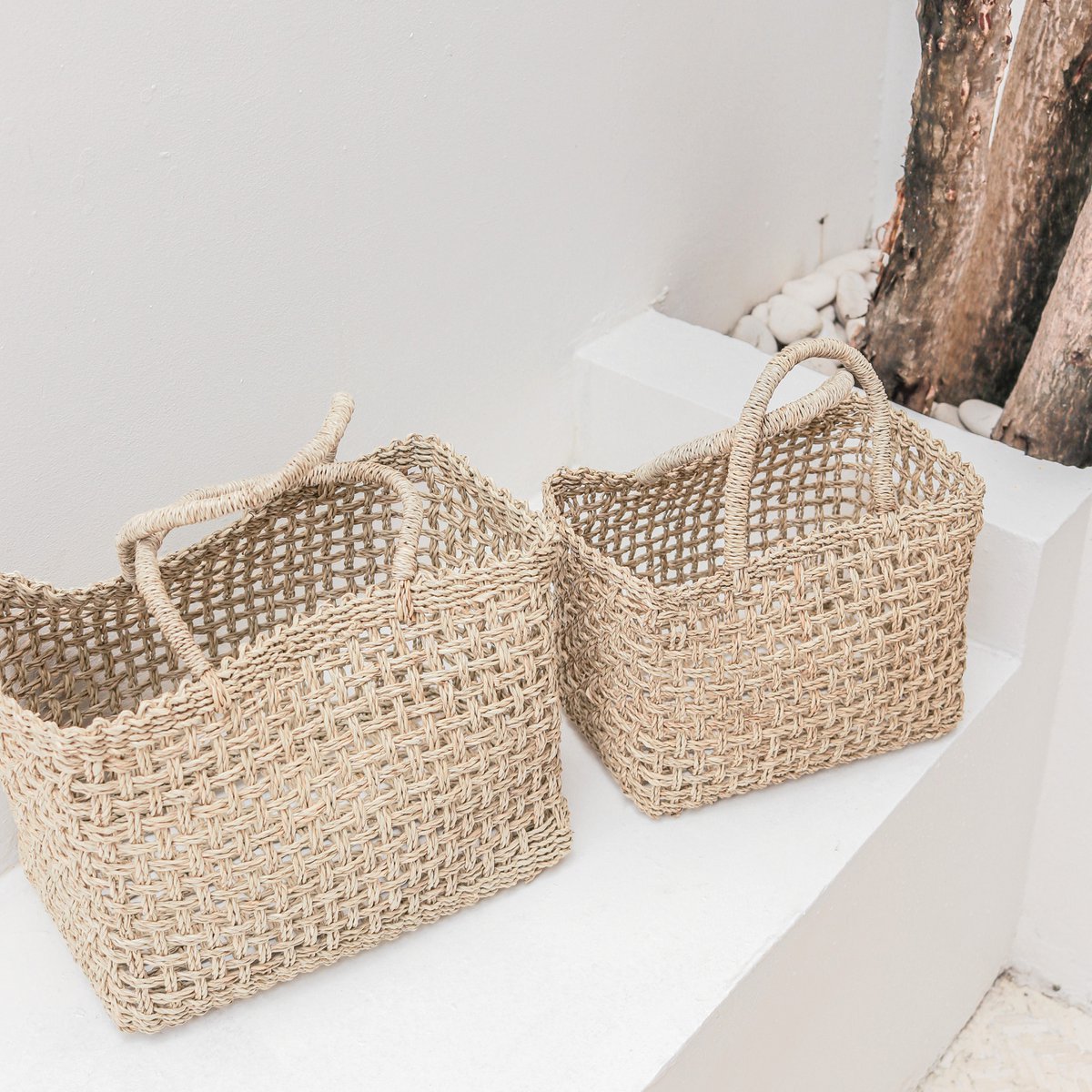 Shopping bag - beach bag MOYO made of woven seagrass (2 sizes)