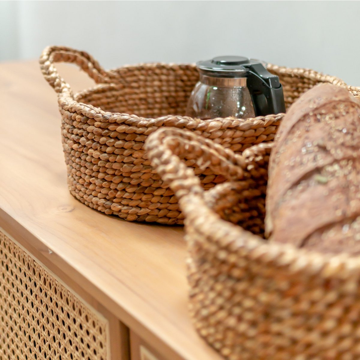 Bread basket - storage basket made of water hyacinth JAWAH (2 sizes)