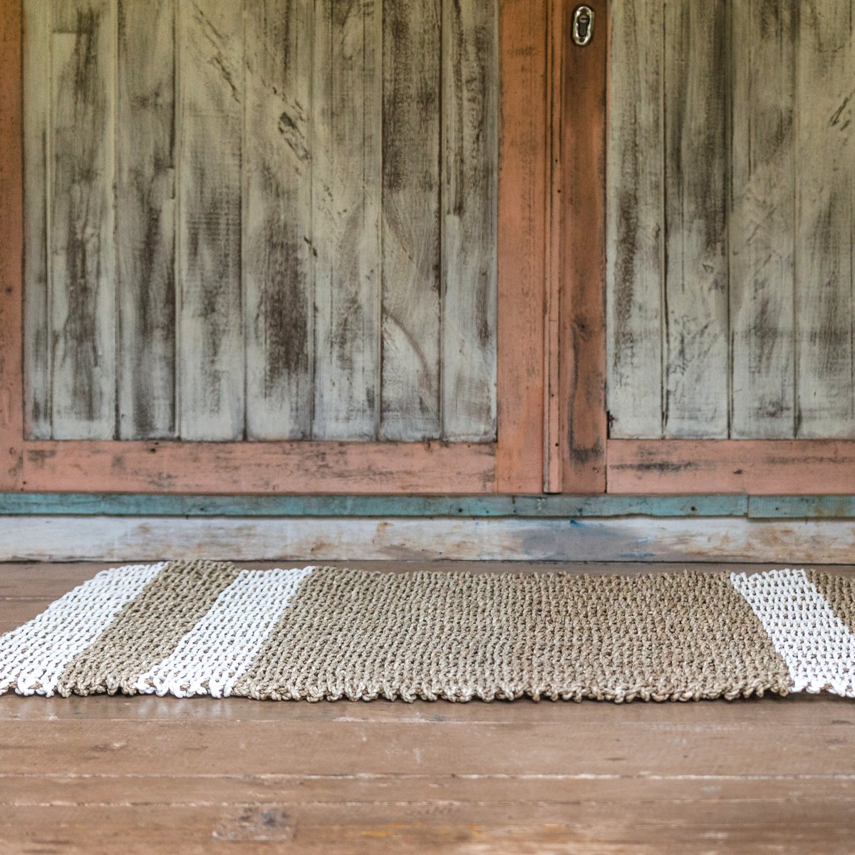 Seagrass carpet 120x60 cm SEWU - Striped carpet made of seagrass