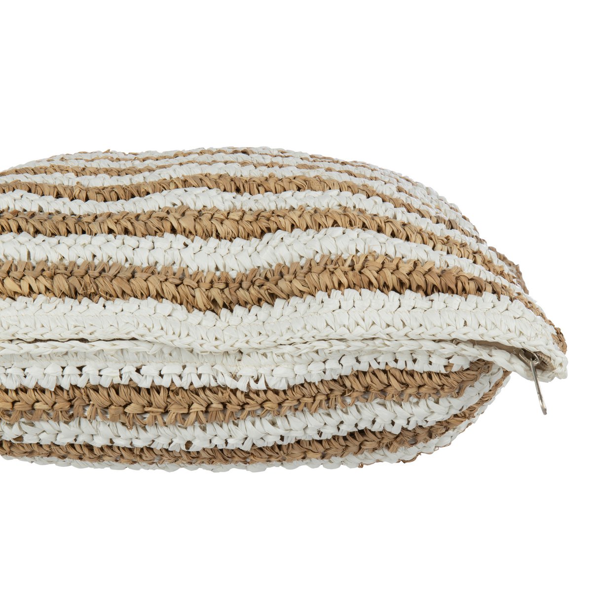 Cushion Stripes Mendong, raffia - white